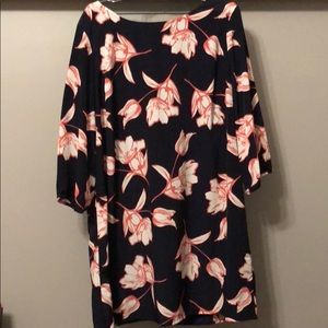 Floral pink and navy dress